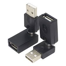 USB2.0 360Degree Rotation Extension Adapter(Black)